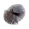 Round steel brush for cleaning the chimney
