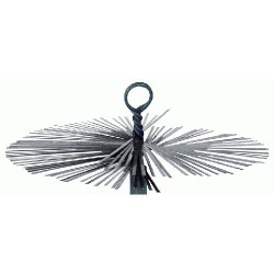 Round steel brush for cleaning the chimney