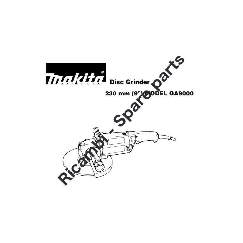 Makita Grinder GA9000 Spare Parts