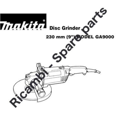 Makita Ricambi per Smerigliatrice Angolare GA9000