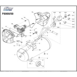 FIAC F6000/50 Air Compressor Spare Parts - Compressor Drawing