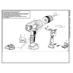 Black & Decker EGBL188 H1 Hammer Drill Parts - Drawing