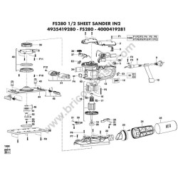 AEG Levigatrice Orbitale FS280 Ricambi - Esploso