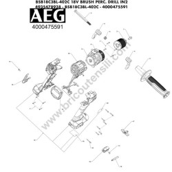 AEG BSB18C3BL-402C Trapano Avvitatore Ricambi - Esploso