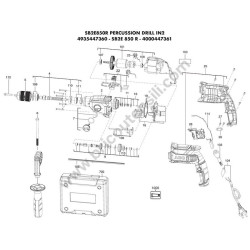 AEG Percussion Drill SB2E850R Parts - Drawing