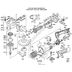 AEG SE12-180 Right Angle Sander Parts - Drawing