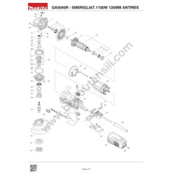 Makita GA5040R Smerigliatrice Angolare Ricambi - Esploso