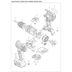 Makita DHP485 Cordless Drill Parts - Drawing