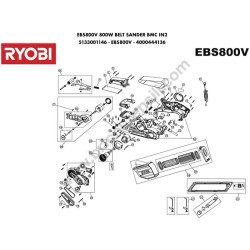 RYOBI EBS800V Belt Sander Spare Parts - Drawing