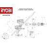 RYOBI R18DD3 Compact Drill Parts - Drawing