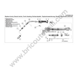 Telwin Spare Parts for Flux Welding Supermig 580 - Water cooling Torch Drawing