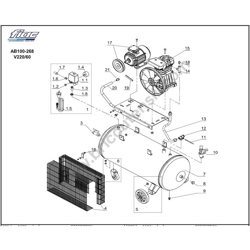 FIAC AB100-268 V220/60 Parts