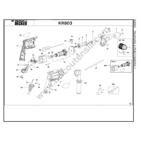 Black & Decker KR803 Ricambi