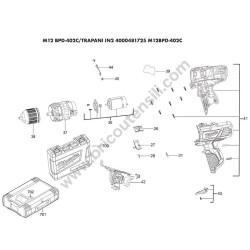 Milwaukee M12BPD-402C Percussion Drill Parts - Drawing