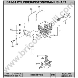 Ricambi Hitachi per Decespugliatore CG47EF-L