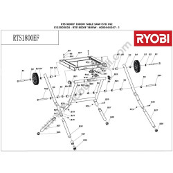 RYOBI RTS1800EF Banco Sega Ricambi - Esploso Banco