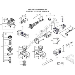 AEG Angle Grinder WS10-125S Parts - Drawing