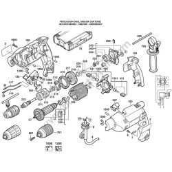 AEG Trapano a Percussione SBE630R Ricambi - Esploso