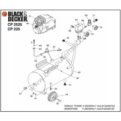 Black&Decker Air Compressor CP2525 91081100000 Parts - Compressor Drawing