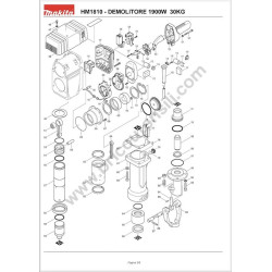 Makita Spare Parts for Breaker Hammer HM1810 - Drawing - 1