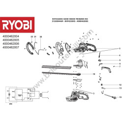RYOBI RHT4550HS Tagliasiepi Ricambi - Esploso