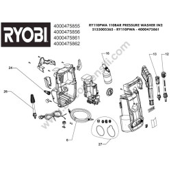 RYOBI RY110PWA Pressure Washer Parts - Drawing