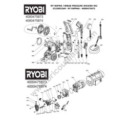 RYOBI RY140PWA Pressure Washer Parts - Drawing