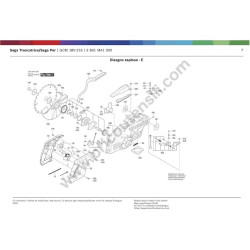 Bosch Compound Mitre Saw GCM 18V-216 Parts - Drawing