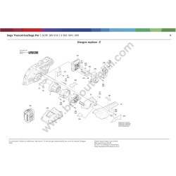 Bosch Ricambi per Troncatrice GCM 18V-216 - Esploso 1