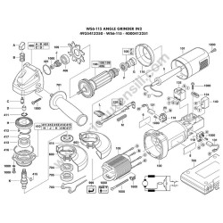 AEG Angle Grinder WS6-115 Parts - Drawing
