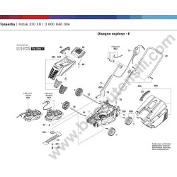 Bosch Lawnmower Rotak 320ER Parts - Drawing