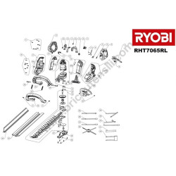 RYOBI RHT7565RL Tagliasiepi Ricambi - Esploso