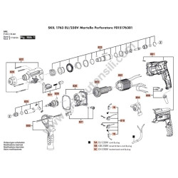 Skil Rotary Hammer 1763 Parts Drawing