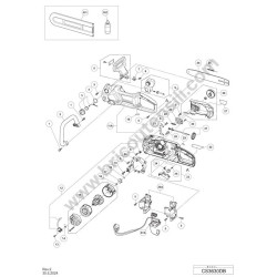 Hikoki Cordless Chainsaw CS3630DB Parts Diagram