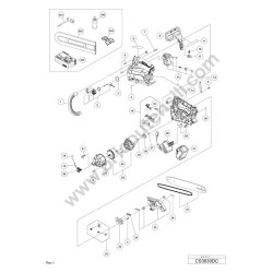 Hikoki Cordless Chainsaw CS3630DC Parts Diagram