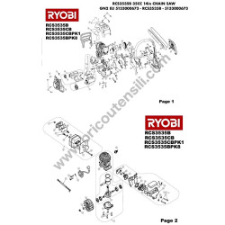 RYOBI RCS3535B Motosega Esploso Ricambi