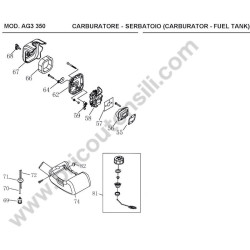 Ama Spare Parts Diagram for Brushcutter AG3 350 - 2