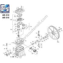 Esploso Ricambi Fiac per Motocompressore Agri 55 - AB410 - Honda - 1