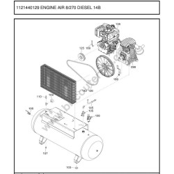 ABAC ENGINE AIR 8/270 DIESEL 14B Esploso Ricambi