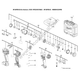 Milwaukee M18FID-0 Esploso Ricambi