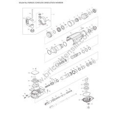 Makita Cordless Hammer HM002G Parts Diagram