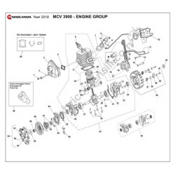 Maruyama Chainsaw MCV3900 Parts Diagram