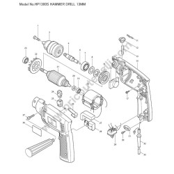 Makita Drill HP1300S Parts Diagram