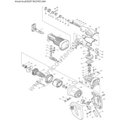 Makita Reciprocatng Saw JR3030T Parts Diagram