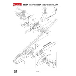 Dolmar Parts Diagram for Electric Chainsaw ES38A - 1