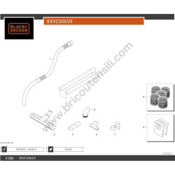 Black&Decker Aspirapolvere BXVC30XDE Esploso Ricambi - 1