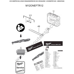 Milwaukee M12 ONEFTR12-0C Chiave Dinamometrica Esploso Ricambi