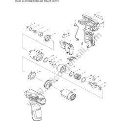 Makita Impact Driver TD090D Parts Diagram