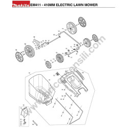 Makita Lawn Mower EM411 Parts Diagram - 2