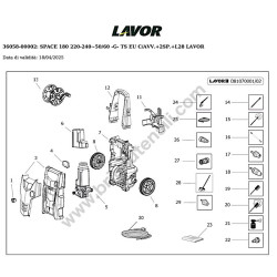 Lavor Pressure Cleaner SPACE 180 Parts Diagram